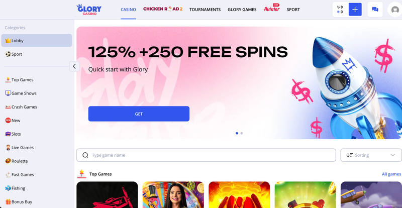 Glory Casino official website
